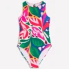 Sporty Rash Guard Swimsuit Multi, Leafy Cascade Sporty Rash Guard Swimsuit Multi, Leafy Cascade