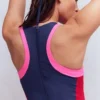 Sporty Rash Guard Swimsuit Navy, Colourblock Sporty Rash Guard Swimsuit Navy, Colourblock