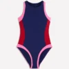 Sporty Rash Guard Swimsuit Navy, Colourblock Sporty Rash Guard Swimsuit Navy, Colourblock