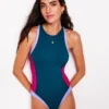 Sporty Rash Guard Swimsuit Oceanside Blue Sporty Rash Guard Swimsuit Oceanside Blue