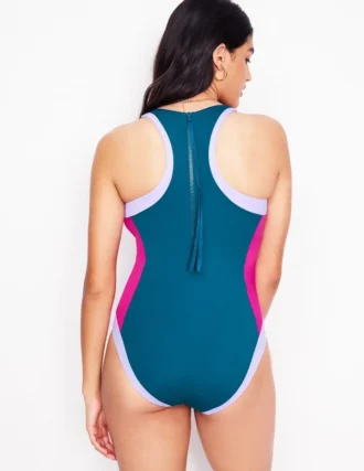 Sporty Rash Guard Swimsuit Oceanside Blue