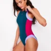Sporty Rash Guard Swimsuit Oceanside Blue Sporty Rash Guard Swimsuit Oceanside Blue
