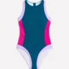 Sporty Rash Guard Swimsuit Oceanside Blue Sporty Rash Guard Swimsuit Oceanside Blue