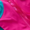 Sporty Rash Guard Swimsuit Pink, Colourblock Sporty Rash Guard Swimsuit Pink, Colourblock