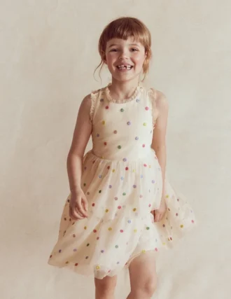 Spot Occasion Dress Soft Ivory Multi Spot