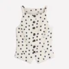 Square Neck Linen Waistcoat Ivory, Painted Dot Spaced Square Neck Linen Waistcoat Ivory, Painted Dot Spaced