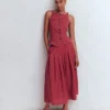 Square Neck Linen Waistcoat Rich Chestnut Square Neck Linen Waistcoat Rich Chestnut