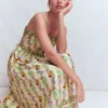 Square Neck Occasion Dress Ivory, Blossom Trail Square Neck Occasion Dress Ivory, Blossom Trail