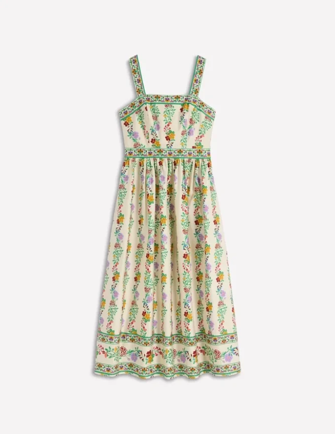 Square Neck Occasion Dress Ivory, Blossom Trail Square Neck Occasion Dress Ivory, Blossom Trail