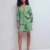 Stamford Linen Blazer Aloe Green Chambray Stamford Linen Blazer Aloe Green Chambray