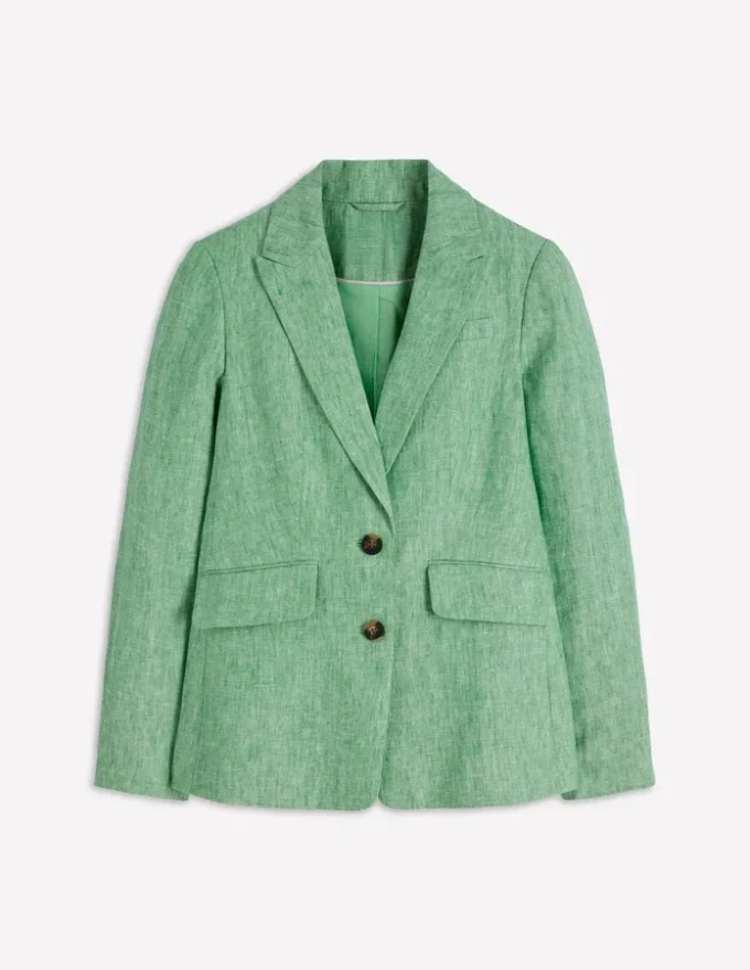 Stamford Linen Blazer Aloe Green Chambray Stamford Linen Blazer Aloe Green Chambray