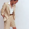 Stamford Linen Blazer Brown, Ivory Ticking Stripe Stamford Linen Blazer Brown, Ivory Ticking Stripe