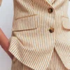 Stamford Linen Blazer Brown, Ivory Ticking Stripe Stamford Linen Blazer Brown, Ivory Ticking Stripe