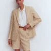 Stamford Linen Blazer Brown, Ivory Ticking Stripe Stamford Linen Blazer Brown, Ivory Ticking Stripe