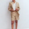 Stamford Linen Blazer Brown, Ivory Ticking Stripe Stamford Linen Blazer Brown, Ivory Ticking Stripe