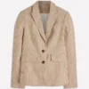 Stamford Linen Blazer Brown, Ivory Ticking Stripe Stamford Linen Blazer Brown, Ivory Ticking Stripe