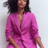 Stamford Linen Blazer Passion Flower