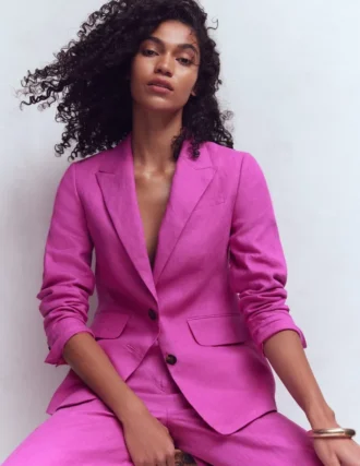 Stamford Linen Blazer Passion Flower