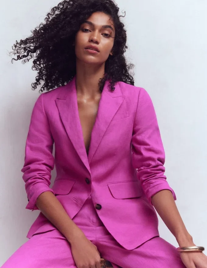 Stamford Linen Blazer Passion Flower