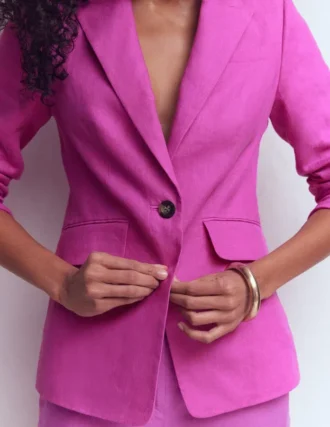 Stamford Linen Blazer Passion Flower