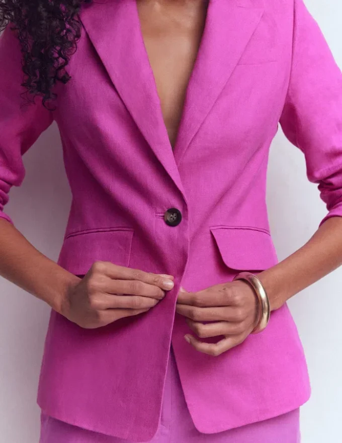 Stamford Linen Blazer Passion Flower