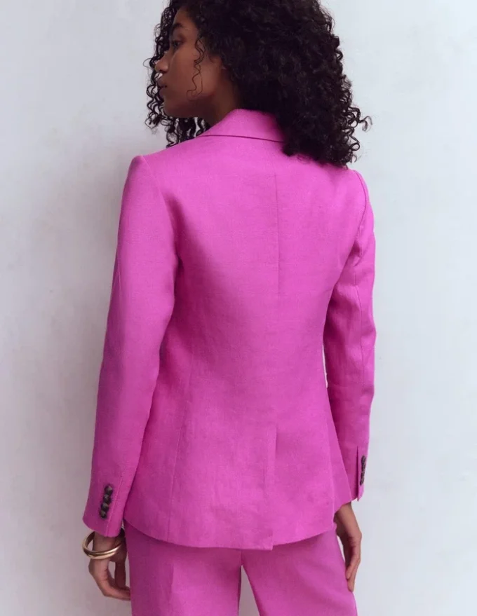 Stamford Linen Blazer Passion Flower