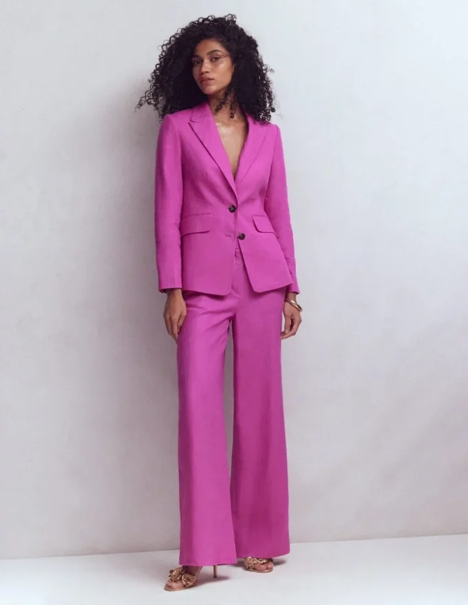 Stamford Linen Blazer Passion Flower
