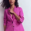 Stamford Linen Blazer Passion Flower