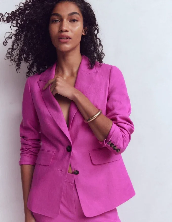 Stamford Linen Blazer Passion Flower