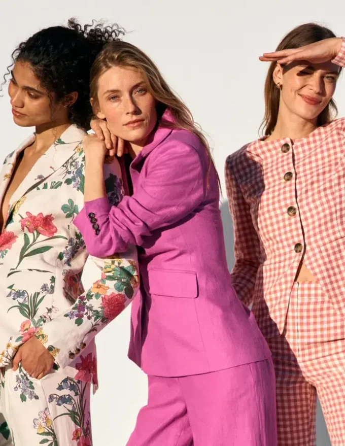 Stamford Linen Blazer Passion Flower