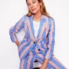 Stamford Linen Blazer Peacock Plume, Red Stripe Stamford Linen Blazer Peacock Plume, Red Stripe