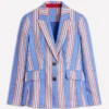 Stamford Linen Blazer Peacock Plume, Red Stripe Stamford Linen Blazer Peacock Plume, Red Stripe