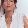 Statement Circle Necklace Gold Colour Statement Circle Necklace Gold Colour