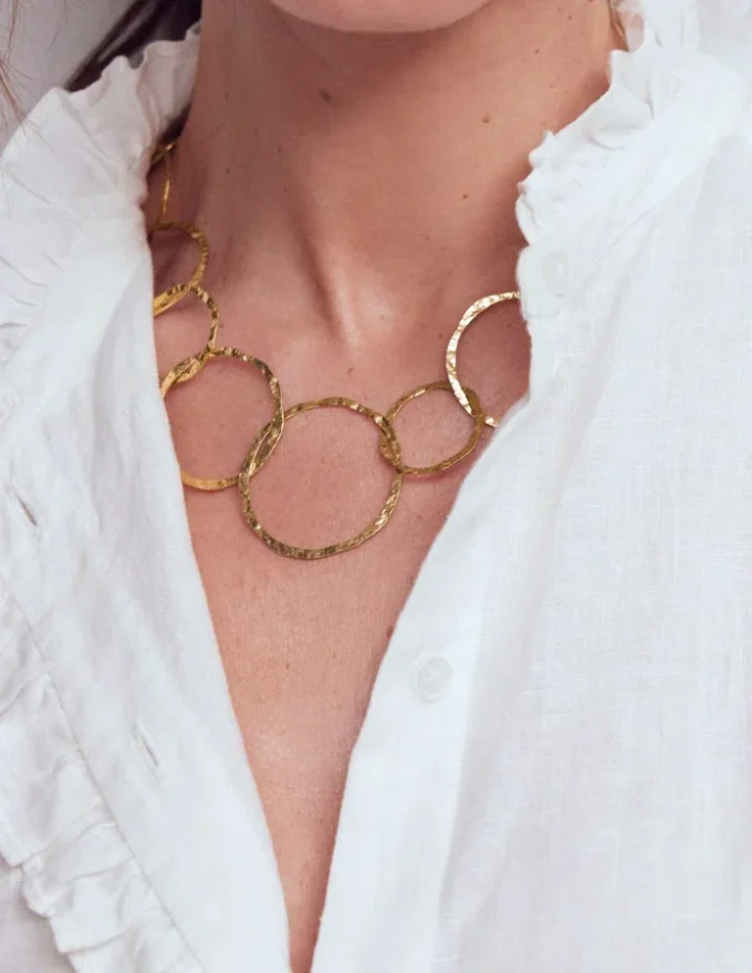 Statement Circle Necklace Gold Colour Statement Circle Necklace Gold Colour