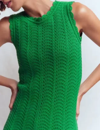 Stella Maxi Crochet Dress Shamrock Green