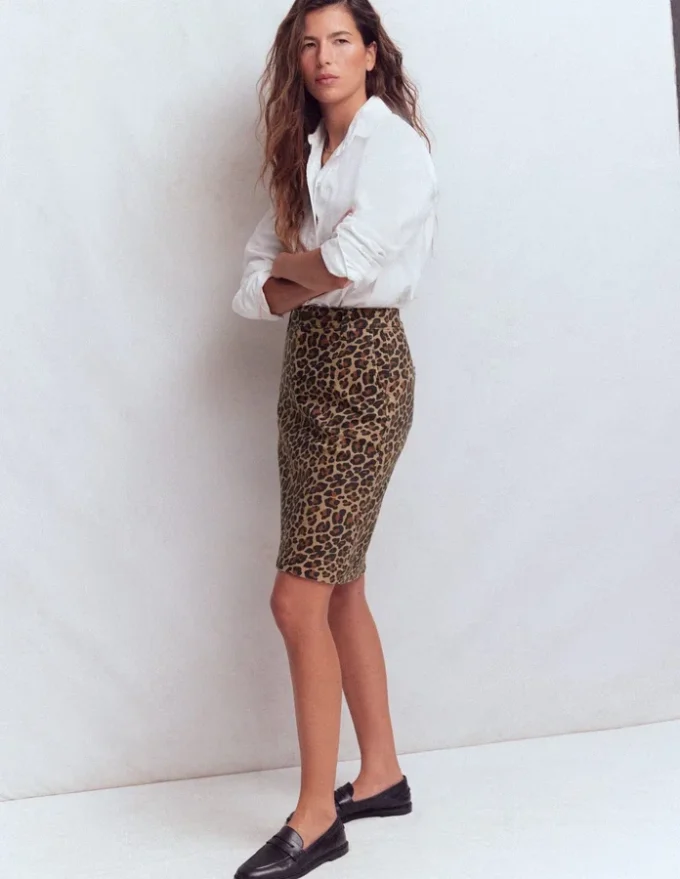Straight Denim Skirt Animal Print Straight Denim Skirt Animal Print