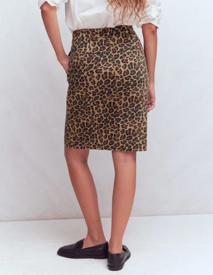Straight Denim Skirt Animal Print Straight Denim Skirt Animal Print