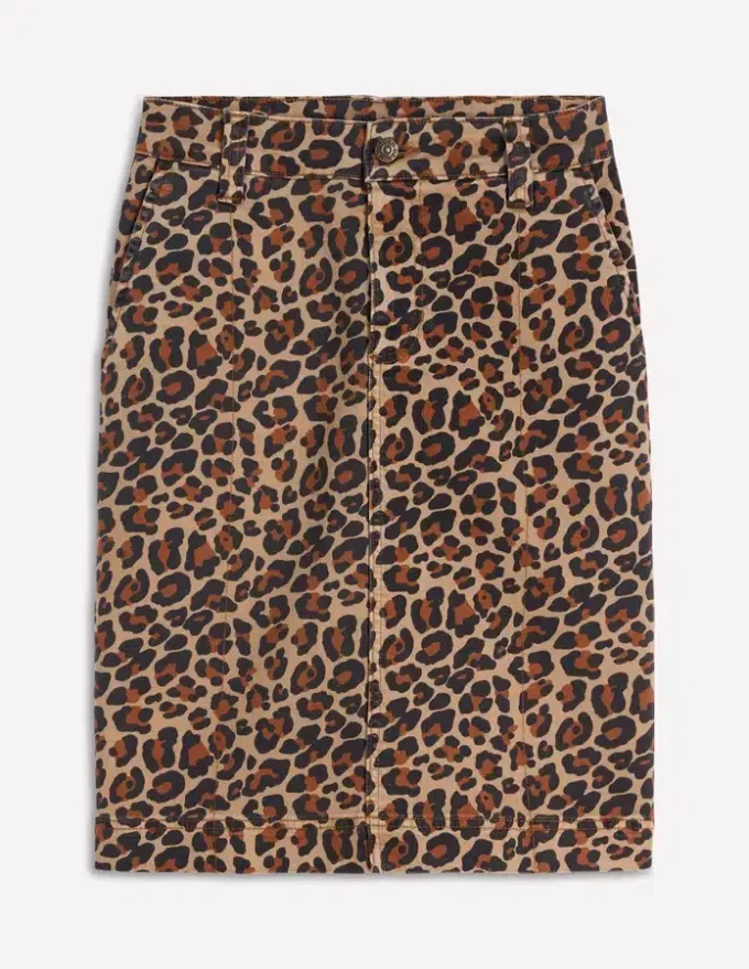 Straight Denim Skirt Animal Print Straight Denim Skirt Animal Print