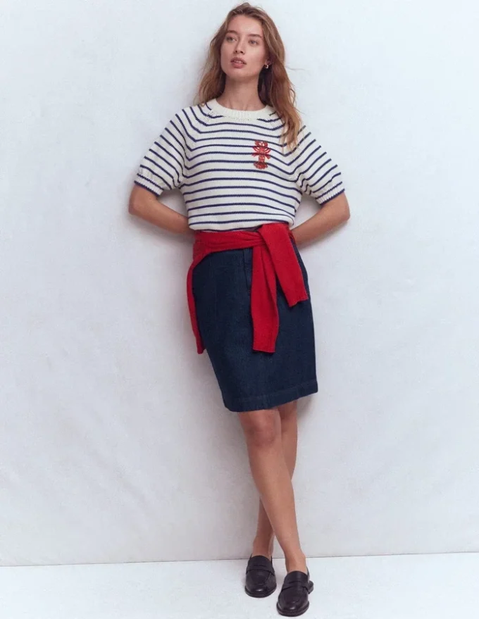 Straight Denim Skirt Indigo Straight Denim Skirt Indigo