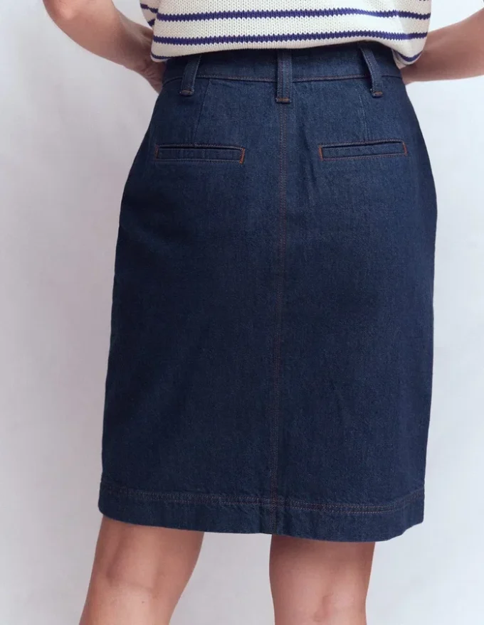 Straight Denim Skirt Indigo Straight Denim Skirt Indigo