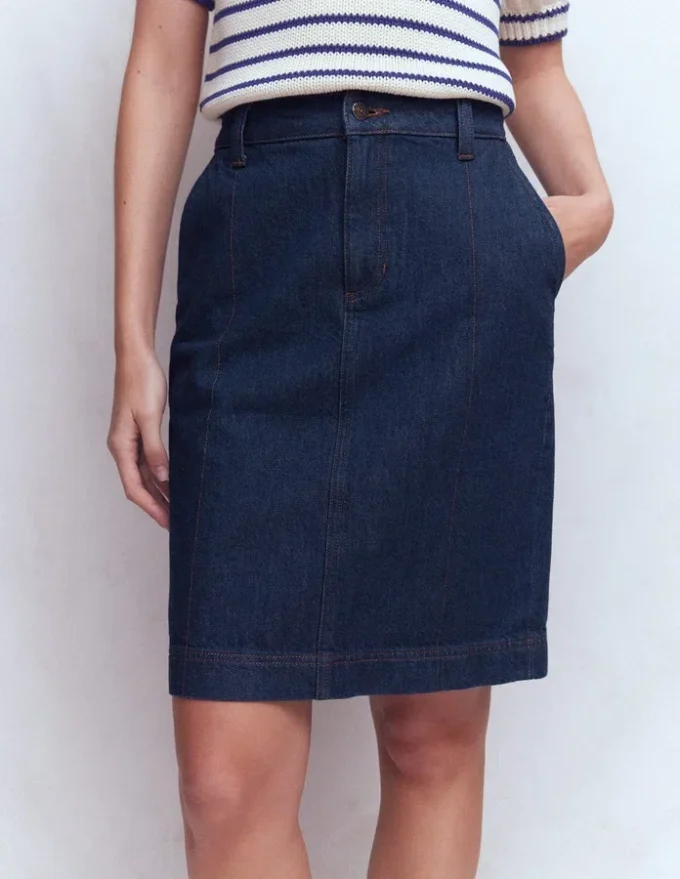 Straight Denim Skirt Indigo Straight Denim Skirt Indigo
