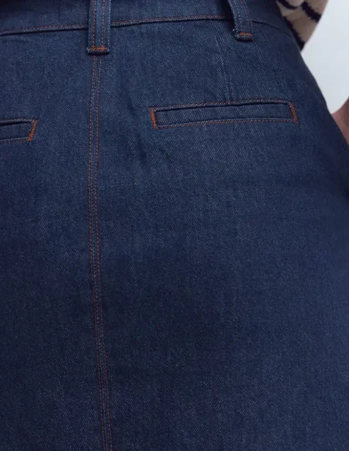 Straight Denim Skirt Indigo Straight Denim Skirt Indigo