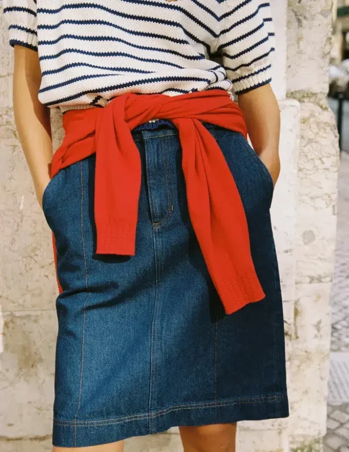 Straight Denim Skirt Indigo Straight Denim Skirt Indigo