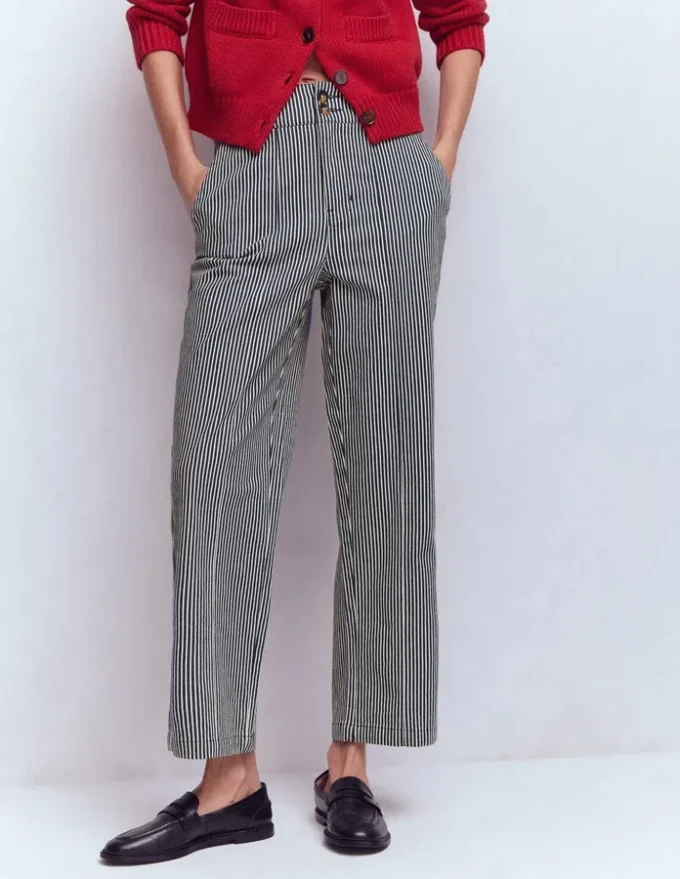 Straight Leg Chino Pants Blue and Ivory Stripe Straight Leg Chino Pants Blue and Ivory Stripe