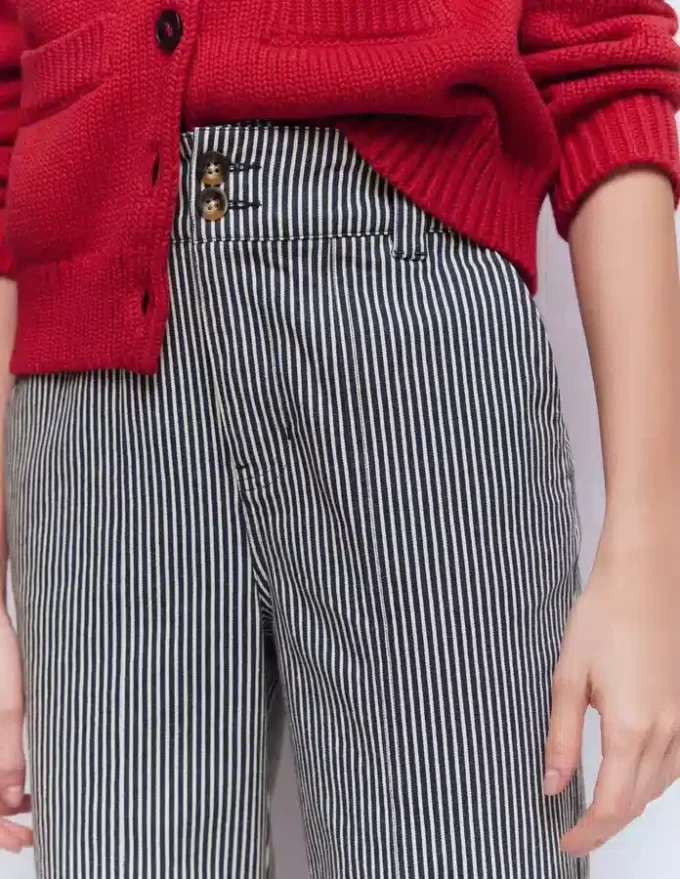 Straight Leg Chino Pants Blue and Ivory Stripe Straight Leg Chino Pants Blue and Ivory Stripe