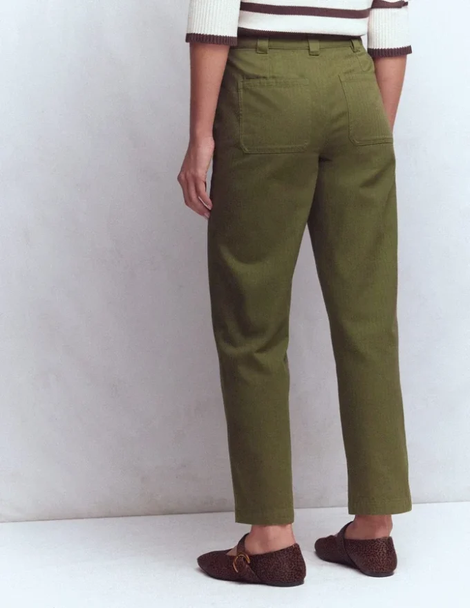 Straight Leg Chino Pants Woodland Green Herringbone Straight Leg Chino Pants Woodland Green Herringbone