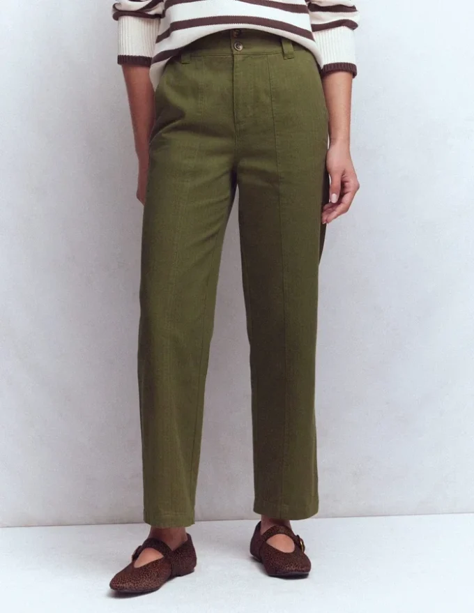 Straight Leg Chino Pants Woodland Green Herringbone Straight Leg Chino Pants Woodland Green Herringbone