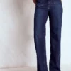 Straight Leg Pocket Jeans Dark Vintage