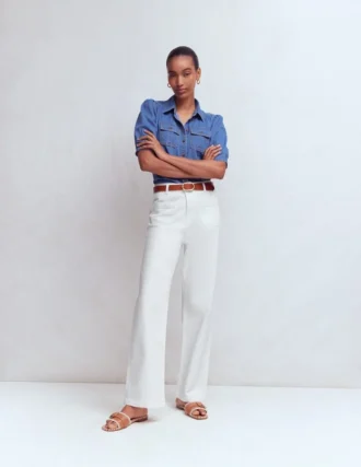 Straight Leg Pocket Jeans White