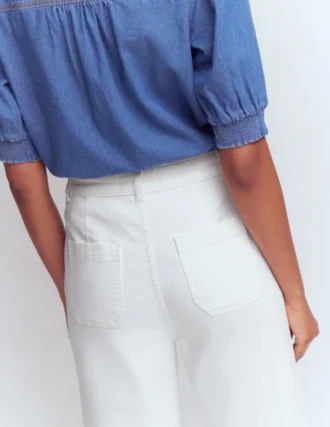 Straight Leg Pocket Jeans White